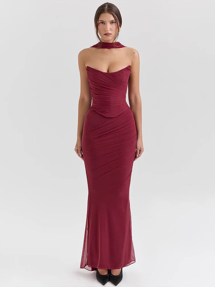 שמלת סטרפלס דגם רייצ'ל