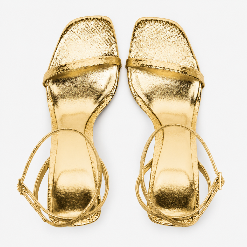 סנדלי עקב נינה - רצועות דקות