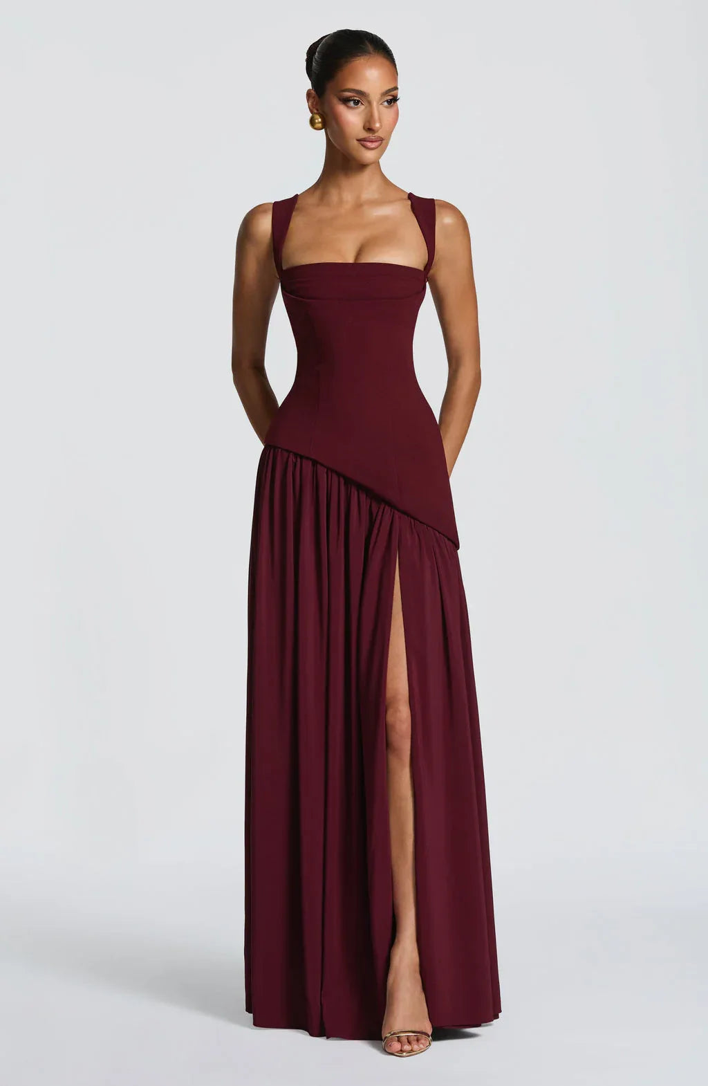 שמלת טולולה מקסי Cherry Lacquer