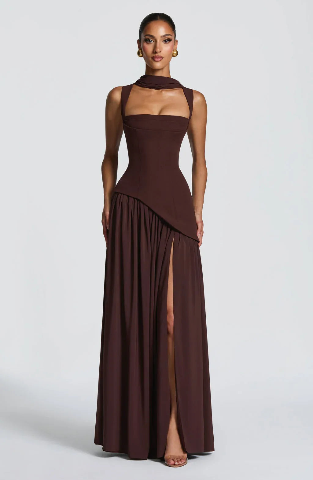 שמלת טולולה מקסי Plum Brown