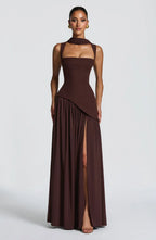 שמלת טולולה מקסי Plum Brown