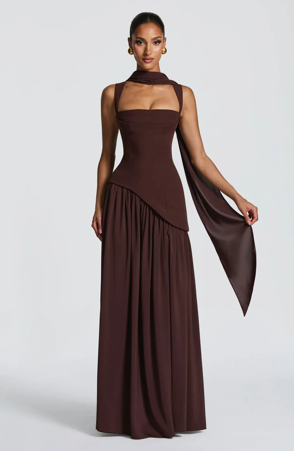 שמלת טולולה מקסי Plum Brown