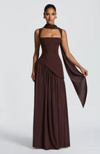 שמלת טולולה מקסי Plum Brown